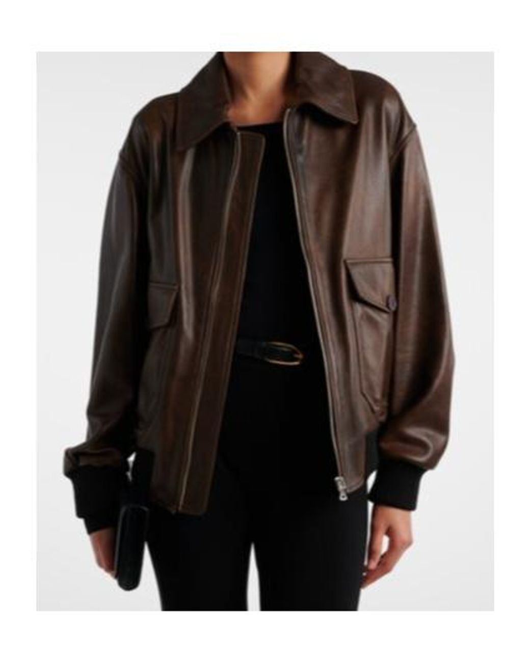 Nour Hammour Brown Anton Leather Blouson Jacket