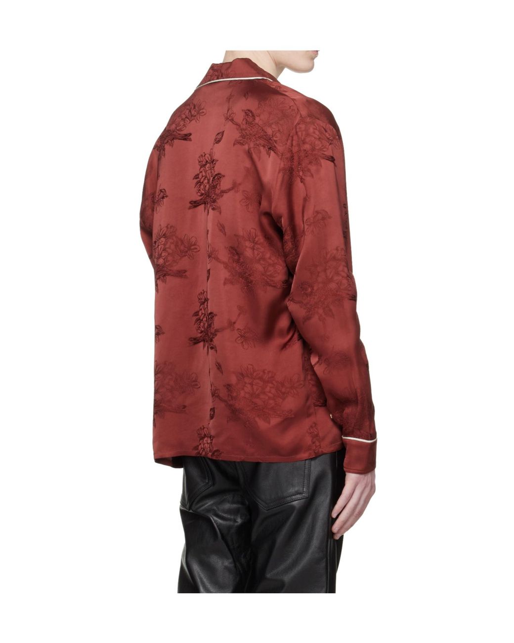 Amiri Red Floral Jacquard Pajama Shirt for men
