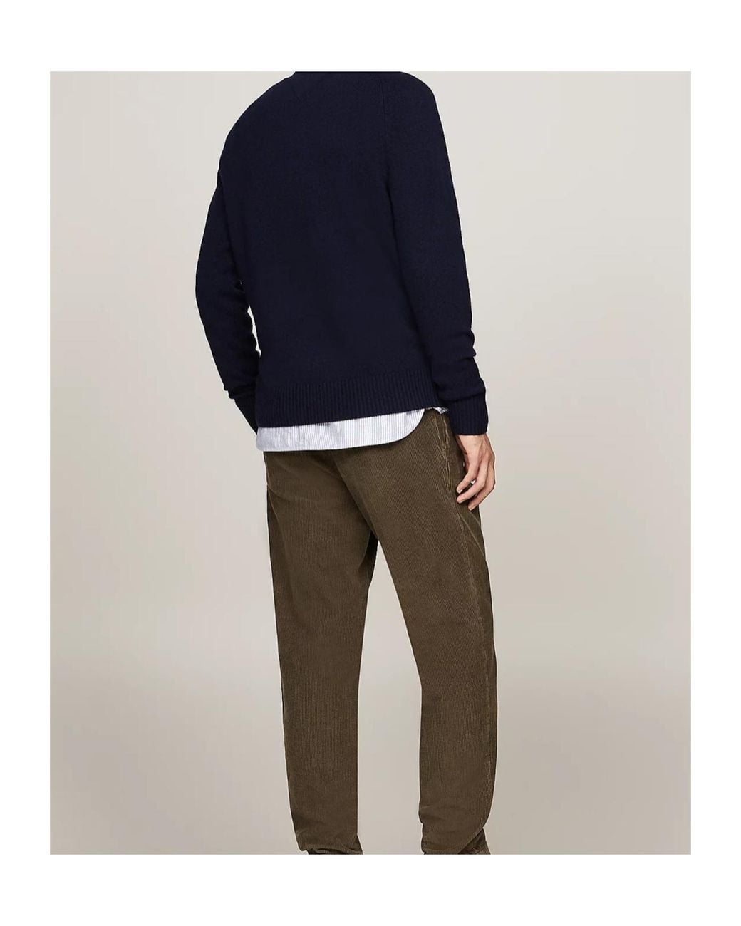 Tommy Hilfiger Blue Wool Crew-Neck Sweater for men
