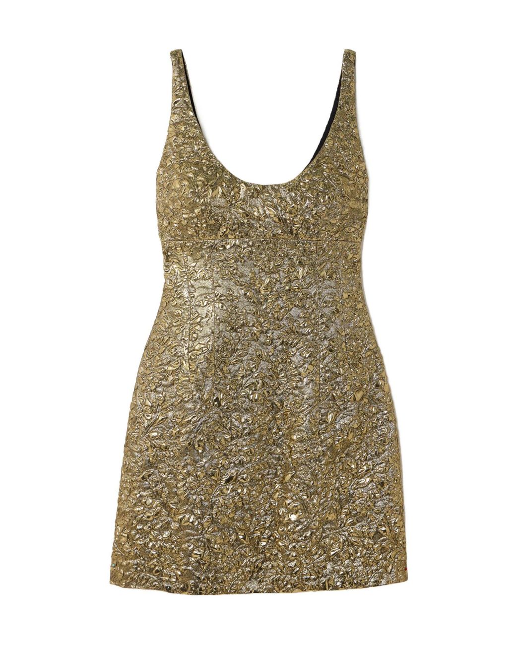 Emilia Wickstead Green Floral Metallic Cloqué Mini Dress