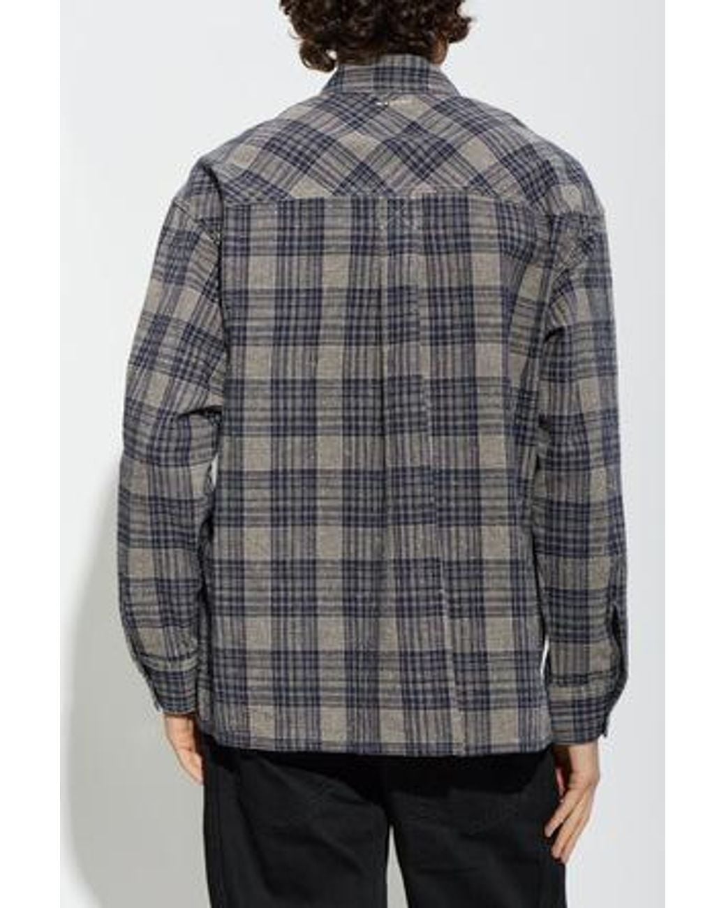 Isabel Marant Gray Vittorio Check Overshirt for men