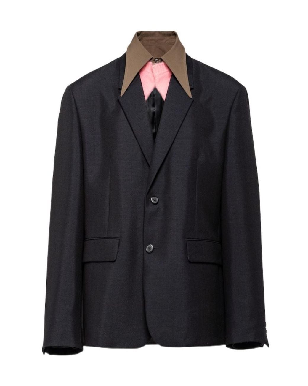Prada Black Single-Breasted Long-Sleeved Jacket for men