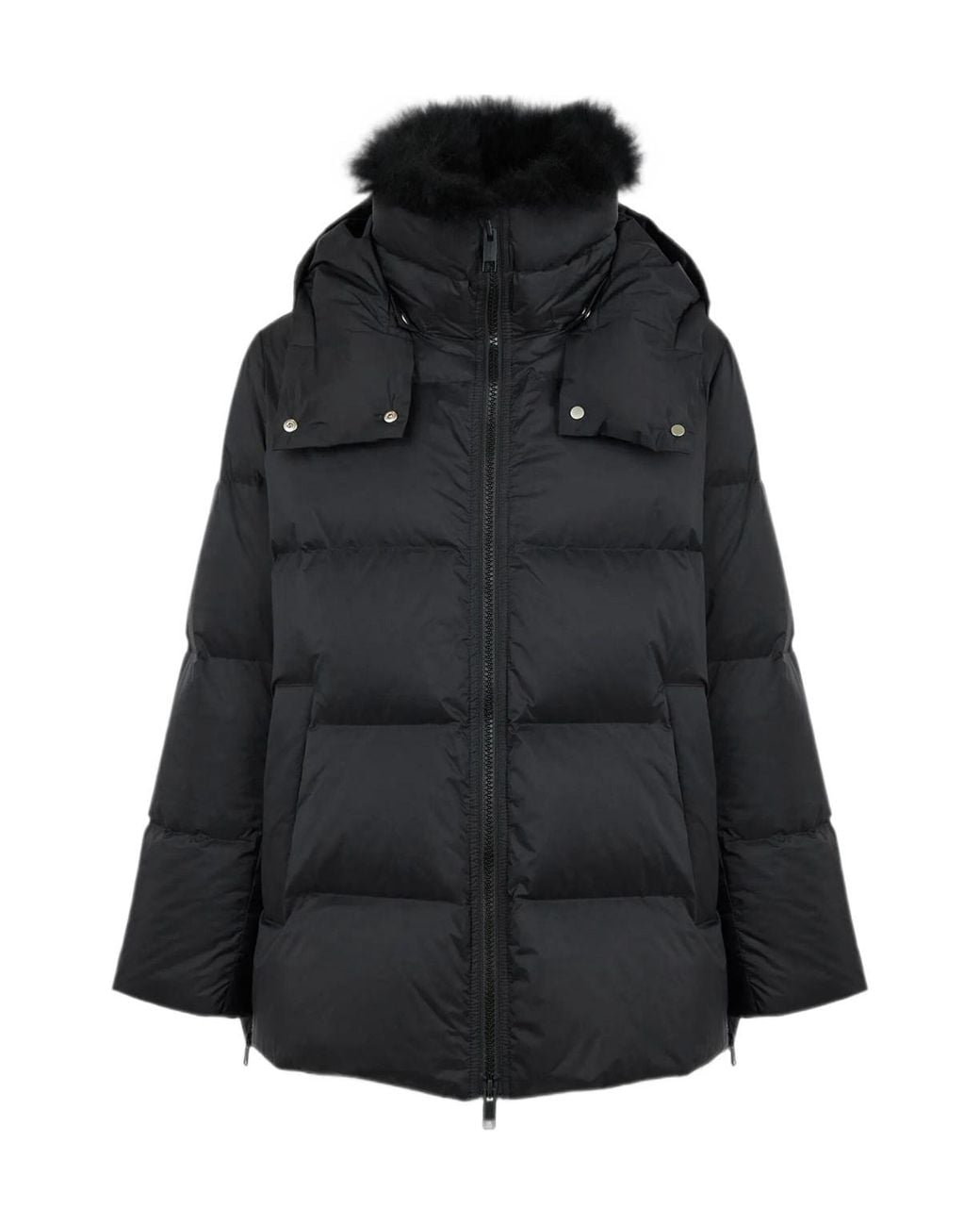 Yves Salomon Black A-Line Jacket