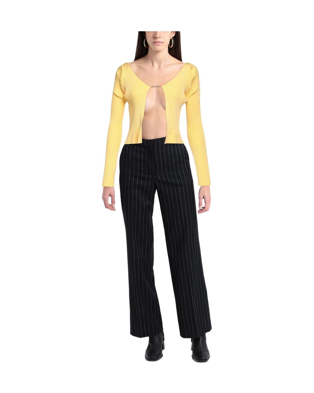 Jacquemus Yellow Solid Color Jumpers