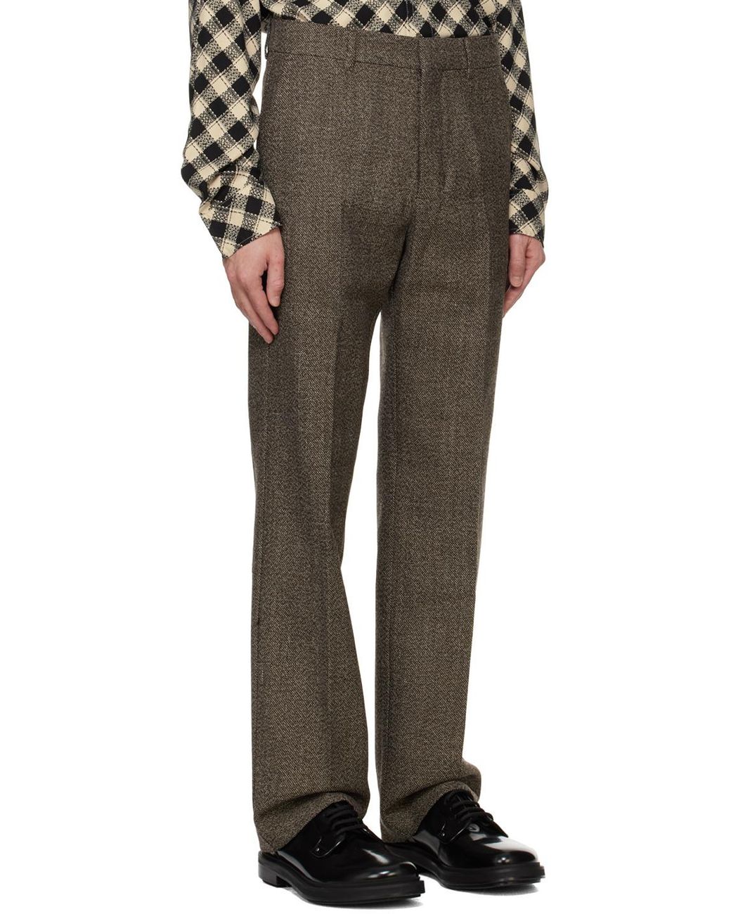AMI Gray Straight-Leg Tailored Trousers for men