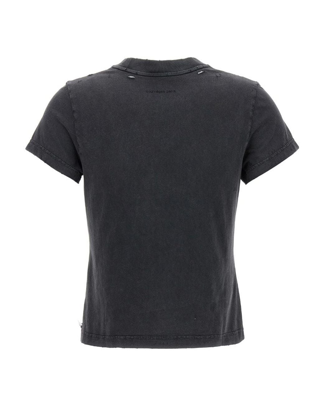 Courreges Black Cotton T-shirt