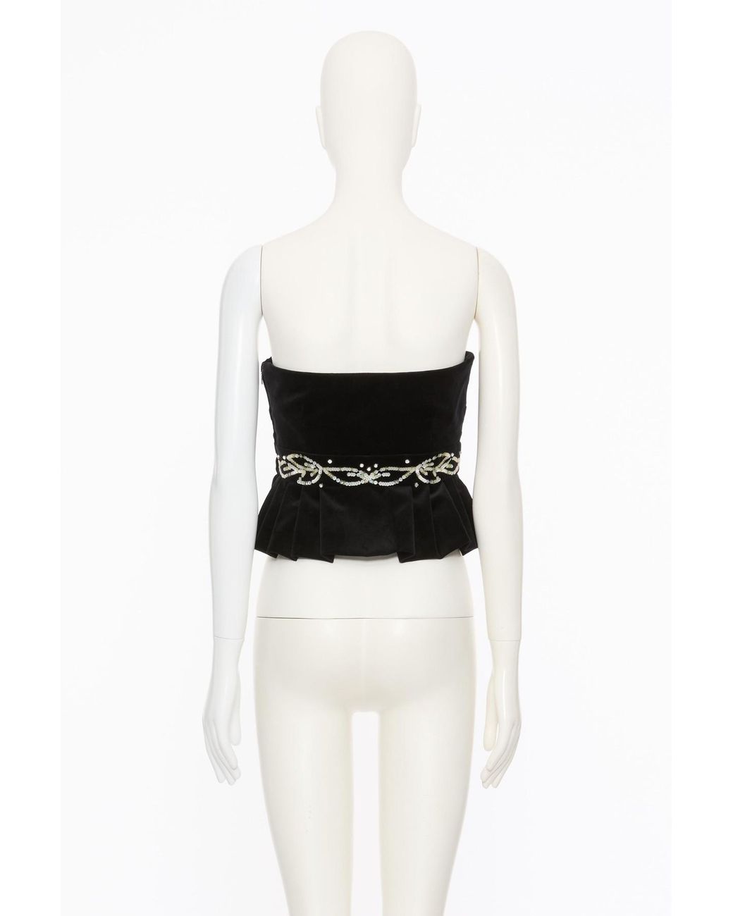 Valentino White Embroidered Velvet Top