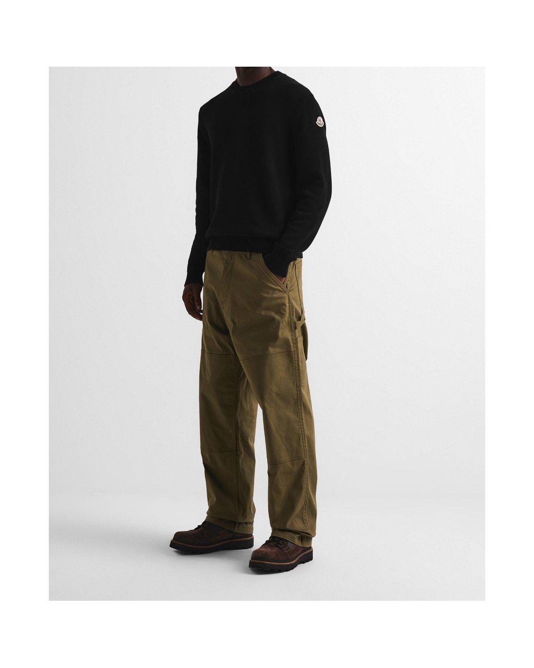 Moncler Black Crew Neck Jumper for men