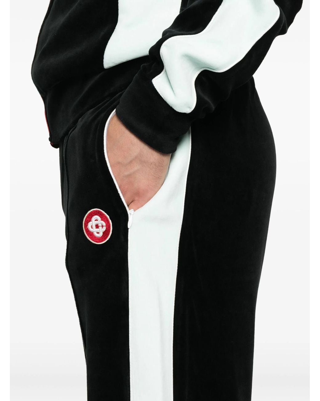 Casablanca Black Contrast-Stripe Track Pants for men