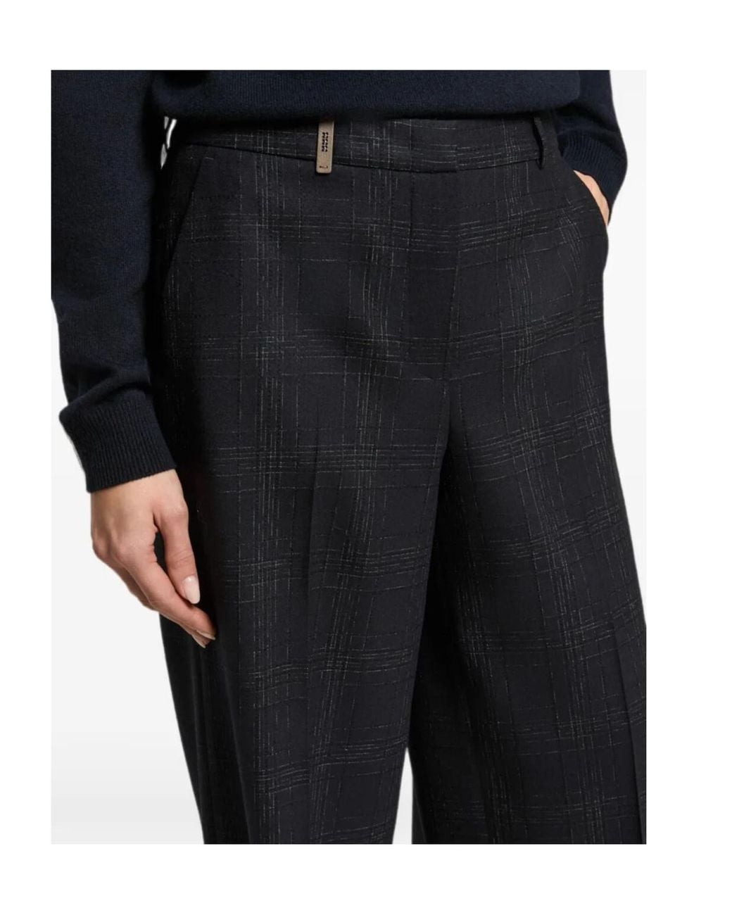Peserico Black Tailored Straight-Leg Pants