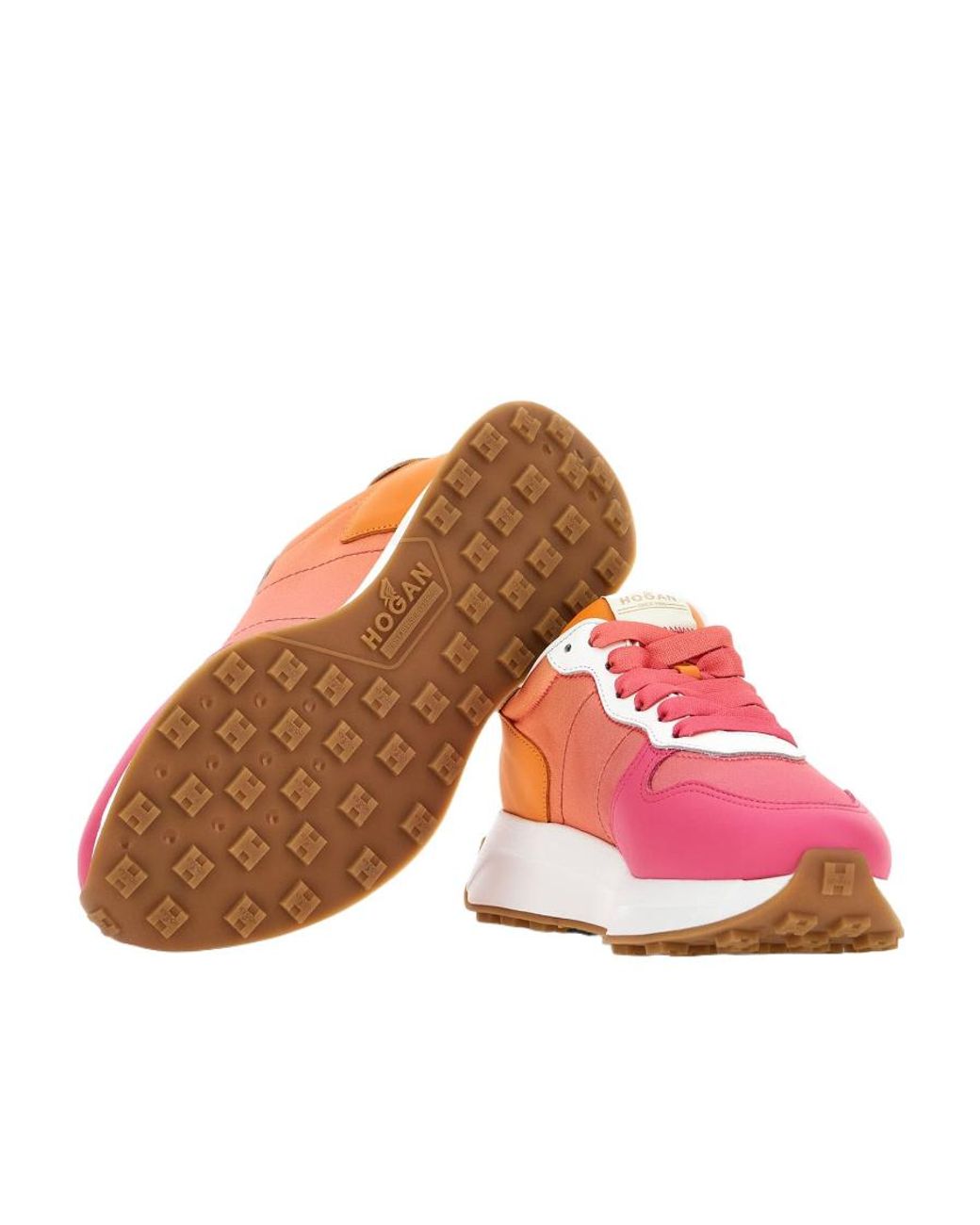 Hogan Pink H641 Lace-Up Sneakers
