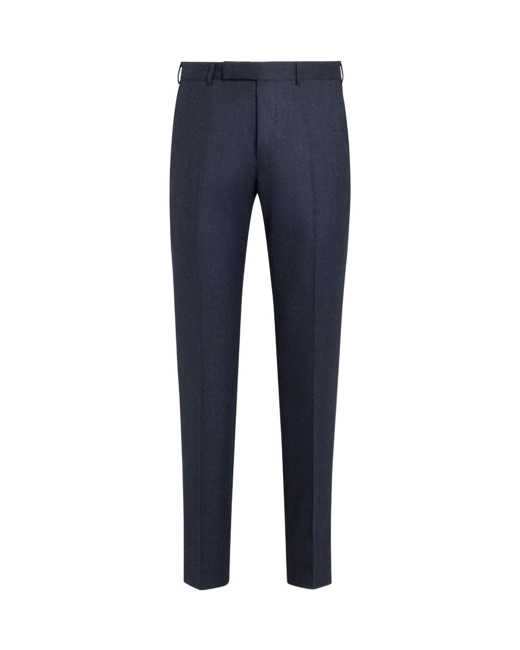 Zegna Blue Creased Wool Casual Trousers for men