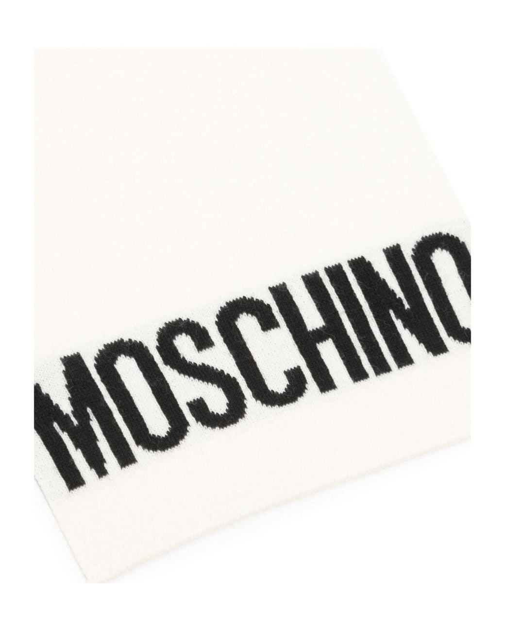 Moschino White Teddy Bear Pattern Scarf for men