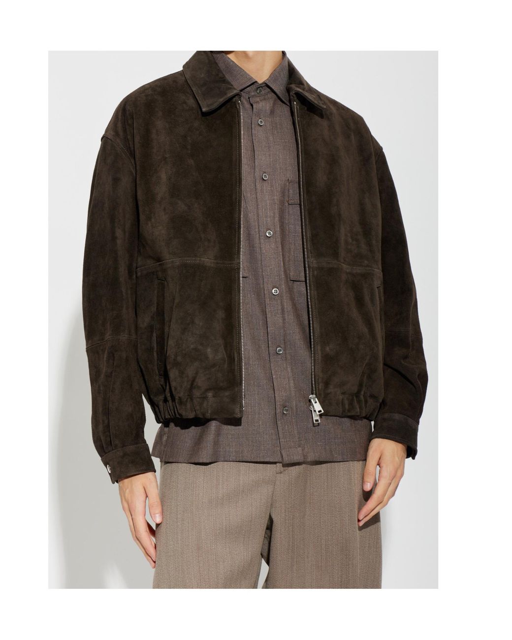 Arma Brown Maddox Suede Zip Jacket for men