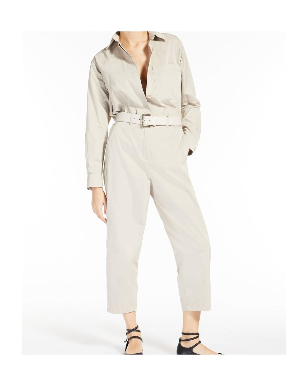 Max Mara White Button Detailed Long-Sleeved Jacket