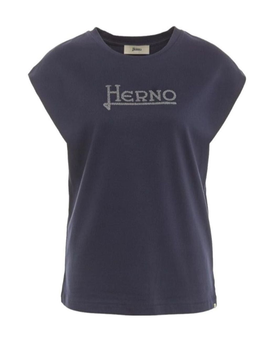Herno Blue Logo-Embellished Crewneck T-Shirt