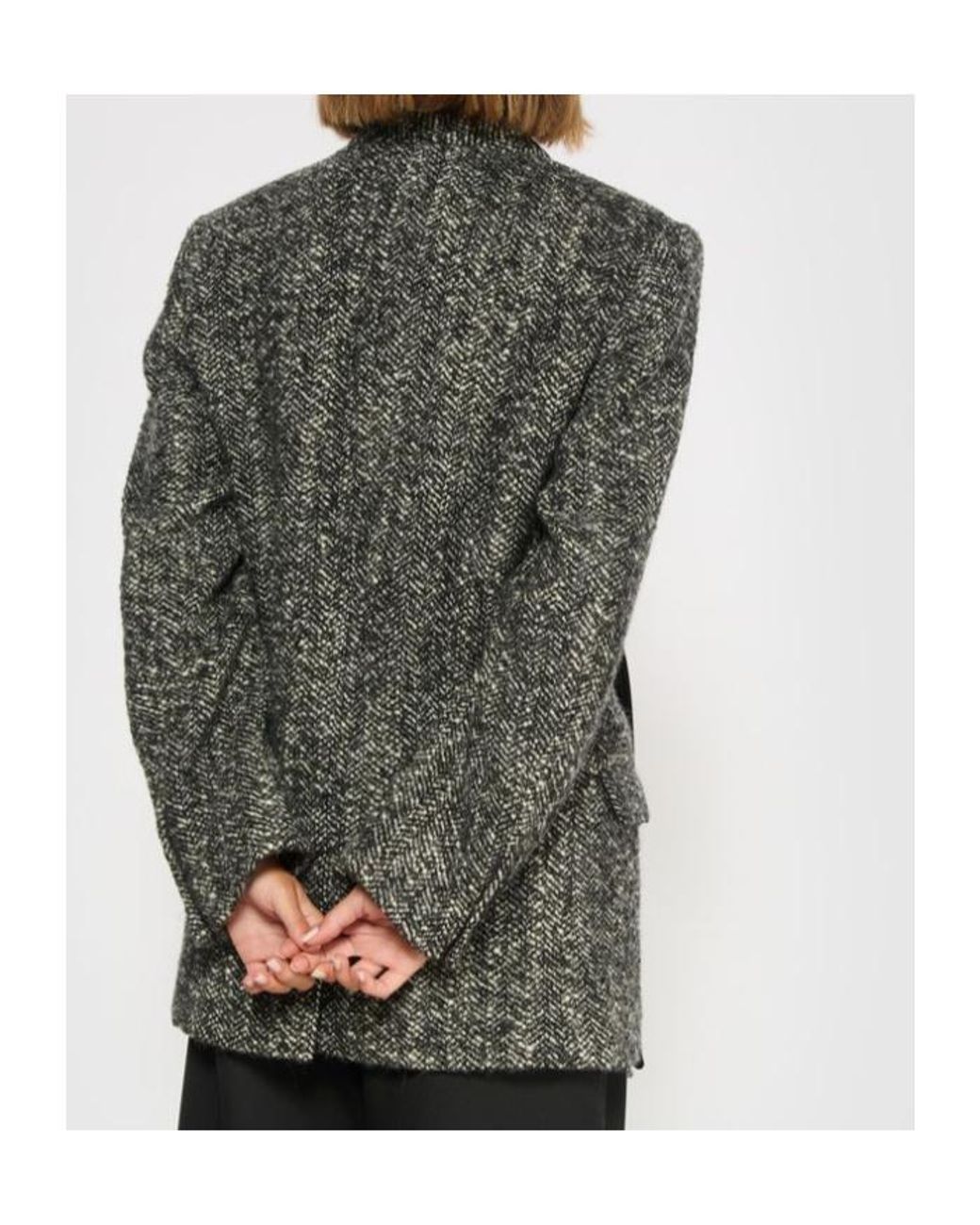 Isabel Marant Gray Ezzia-Gd Boyish Buckle V-Neck Blazer