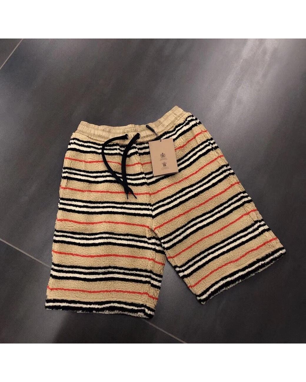 Burberry Blue Icon Stripe Track Shorts for men
