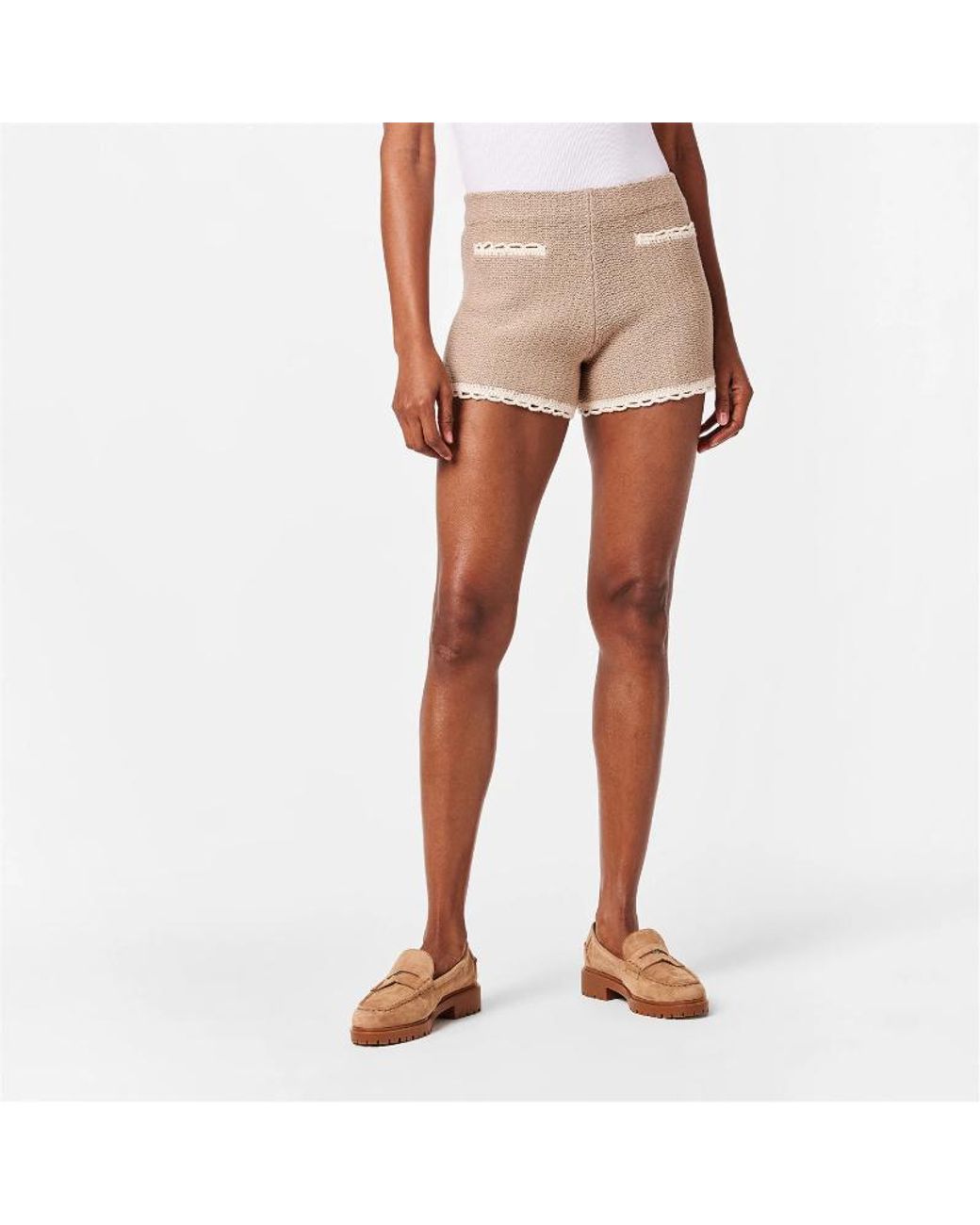 Posse Natural Color-Blocked Trim Shorts