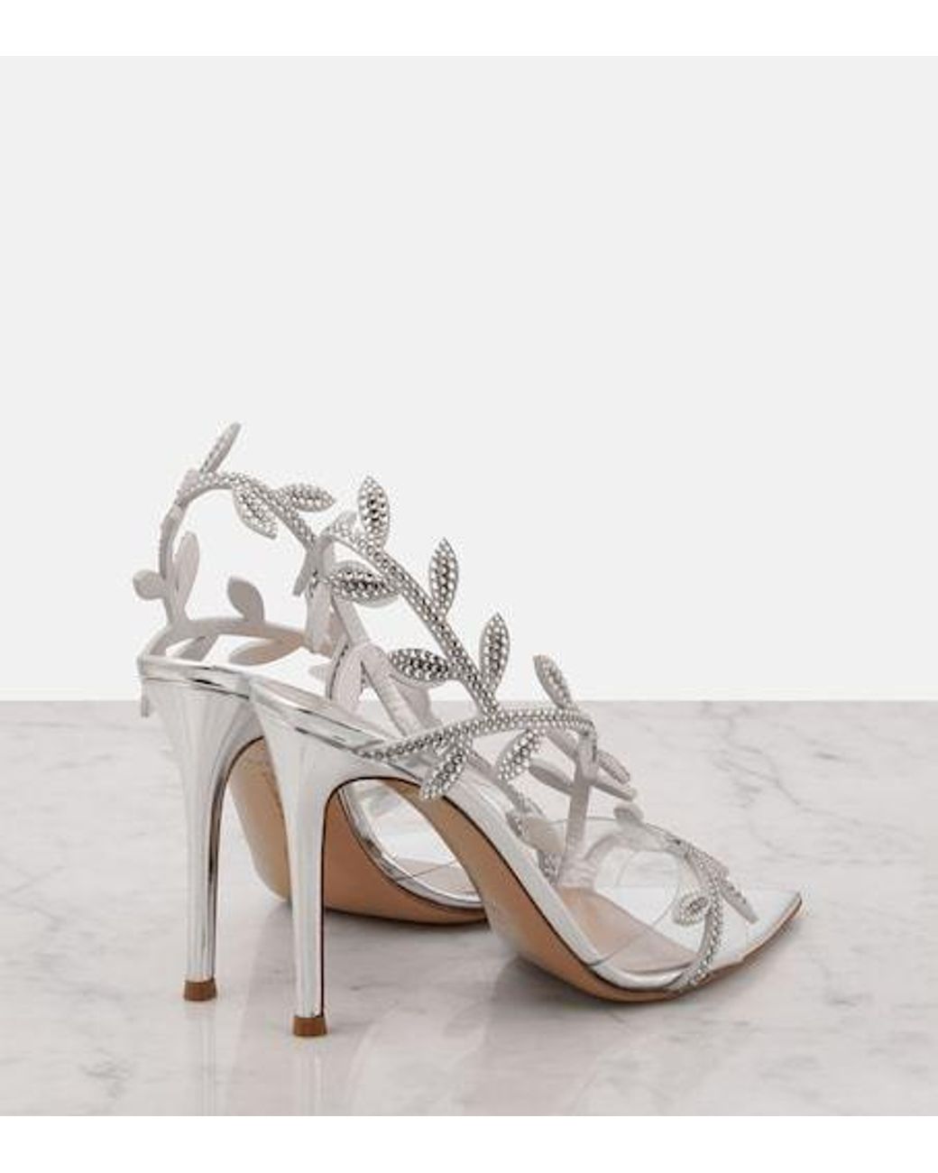 Gianvito Rossi White Pointed Toe Leather Sandals