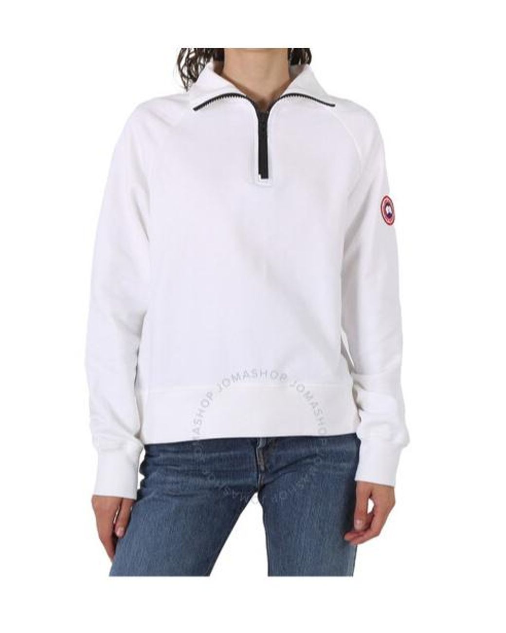 Canada Goose White Half-Zip Sweater