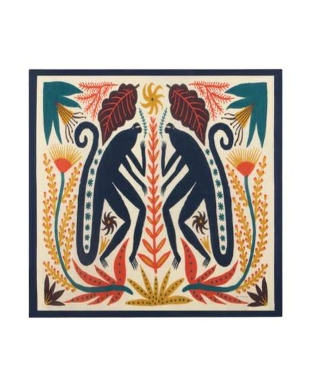 Etro Black X Tabby Booth Silk Twill Scarf With Placed Print