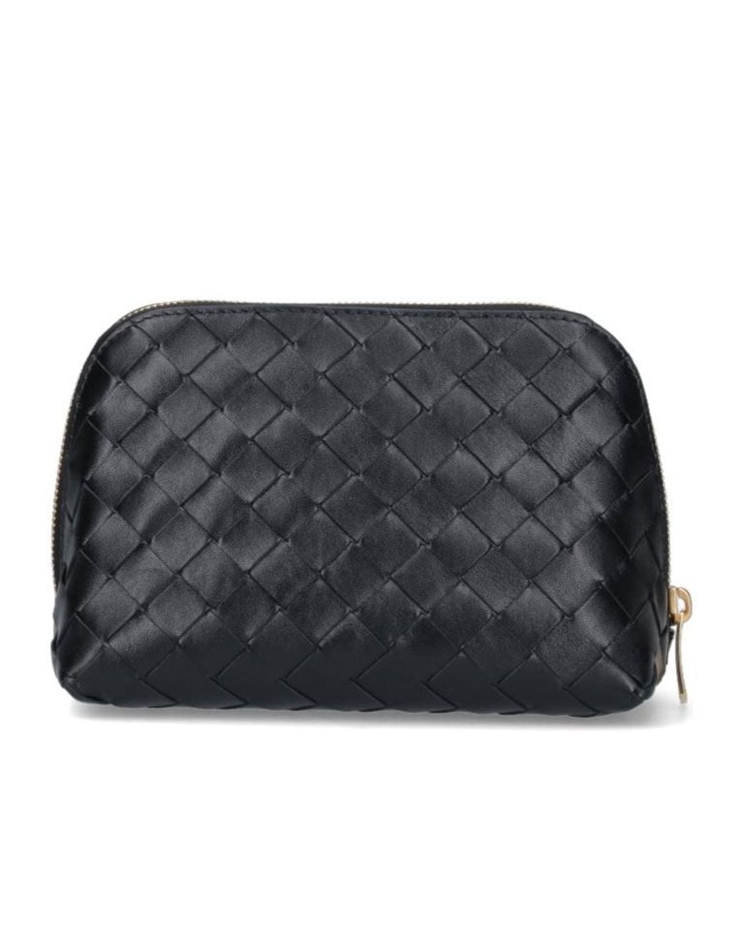 Bottega Veneta Black Intrecciato Medium Half-Moon Beauty Pouch