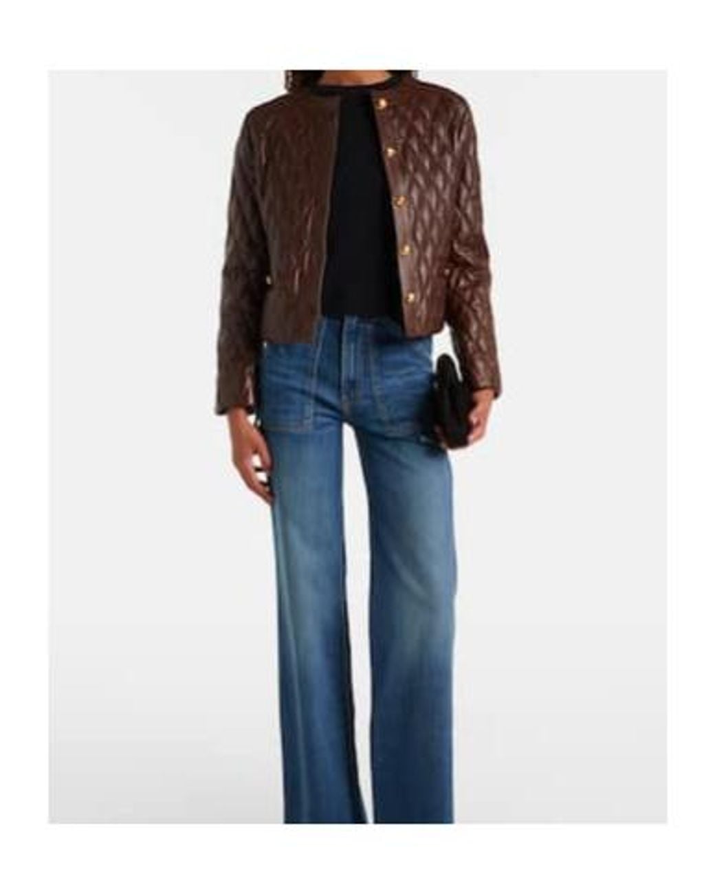 Nili Lotan Brown Cropped Leather Jacket