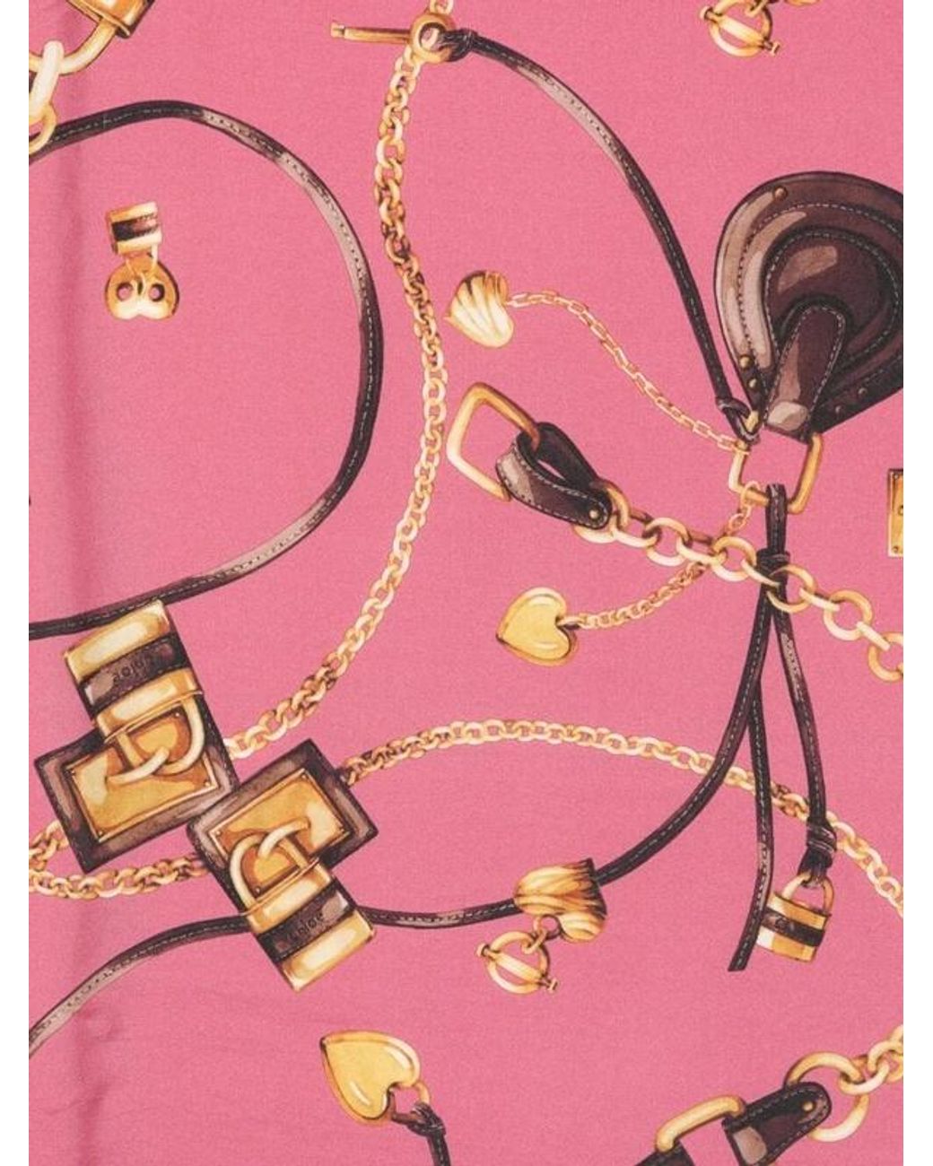 Chloé Pink Jewellery-Print Scarf