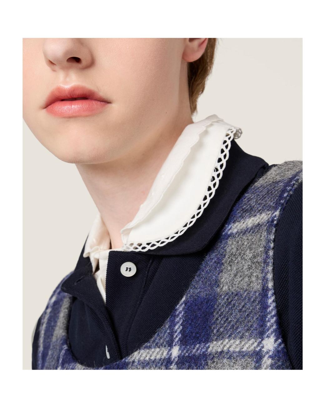 Miu Miu Blue Plaid Mini Dress