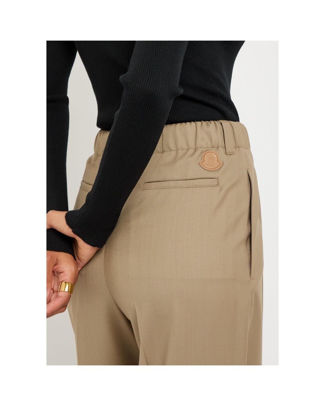 Moncler Natural Simple Wool Pants