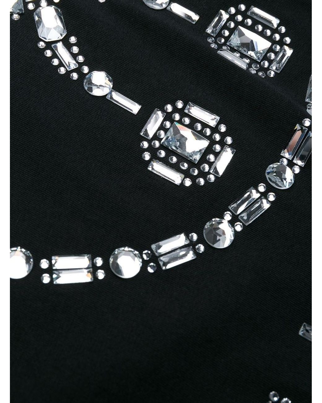 Moschino Black Logo Rhinestone T-Shirt