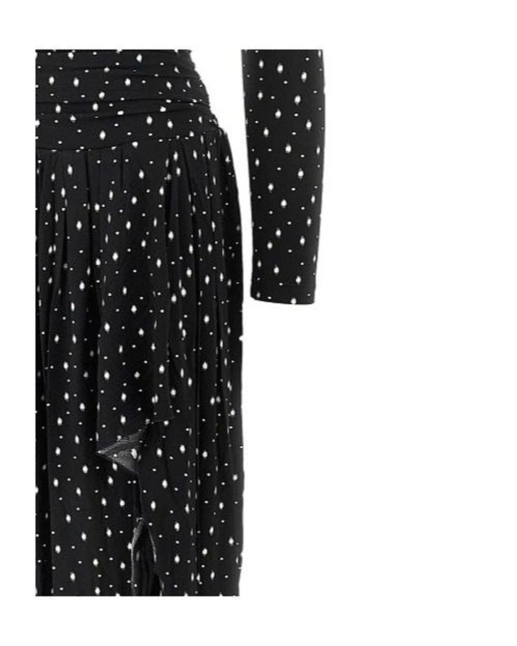 Isabel Marant Black X Giovana Off-Shoulder Slit Detailed Dress