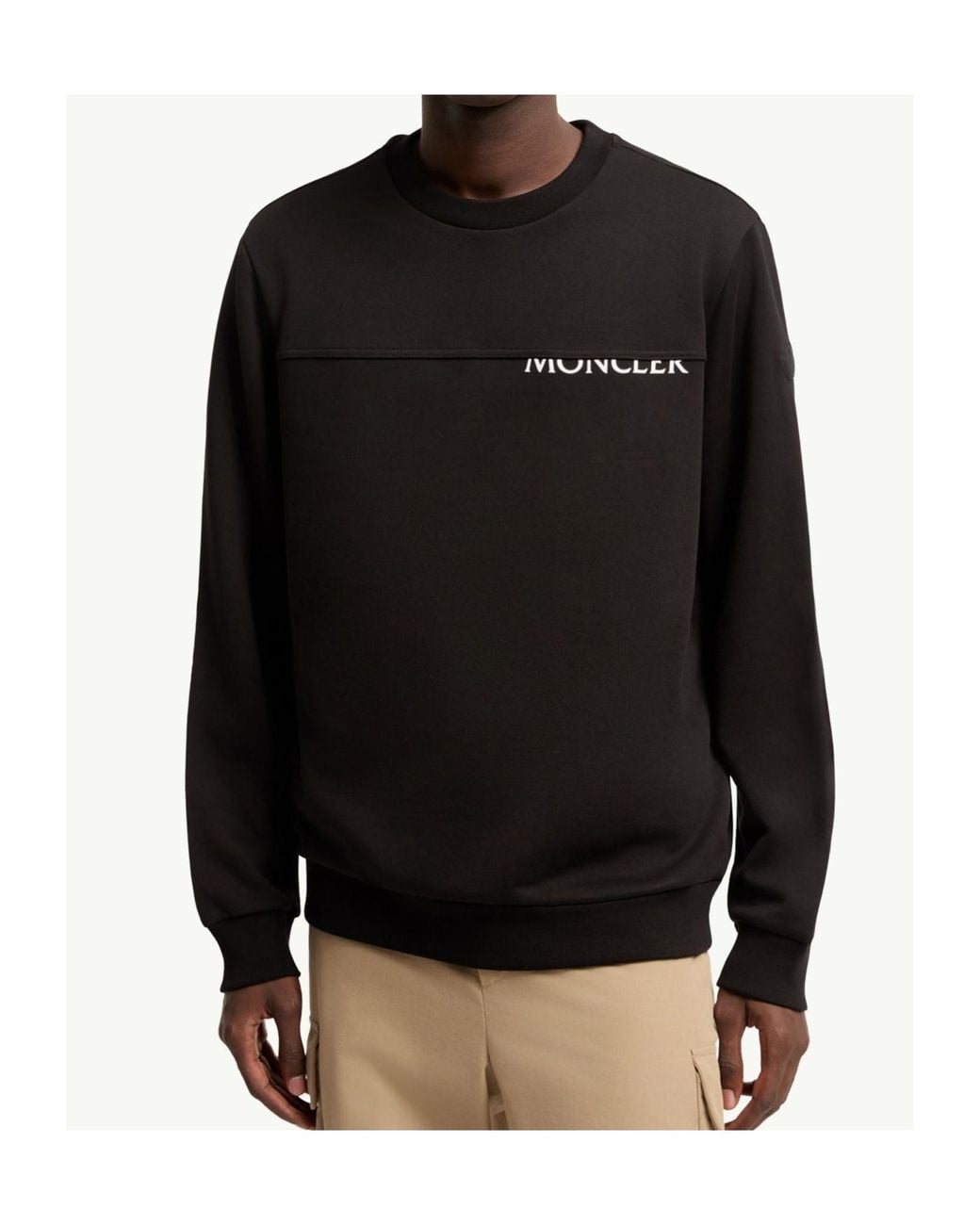 Moncler Black Logo Panel Sweatshirt for men