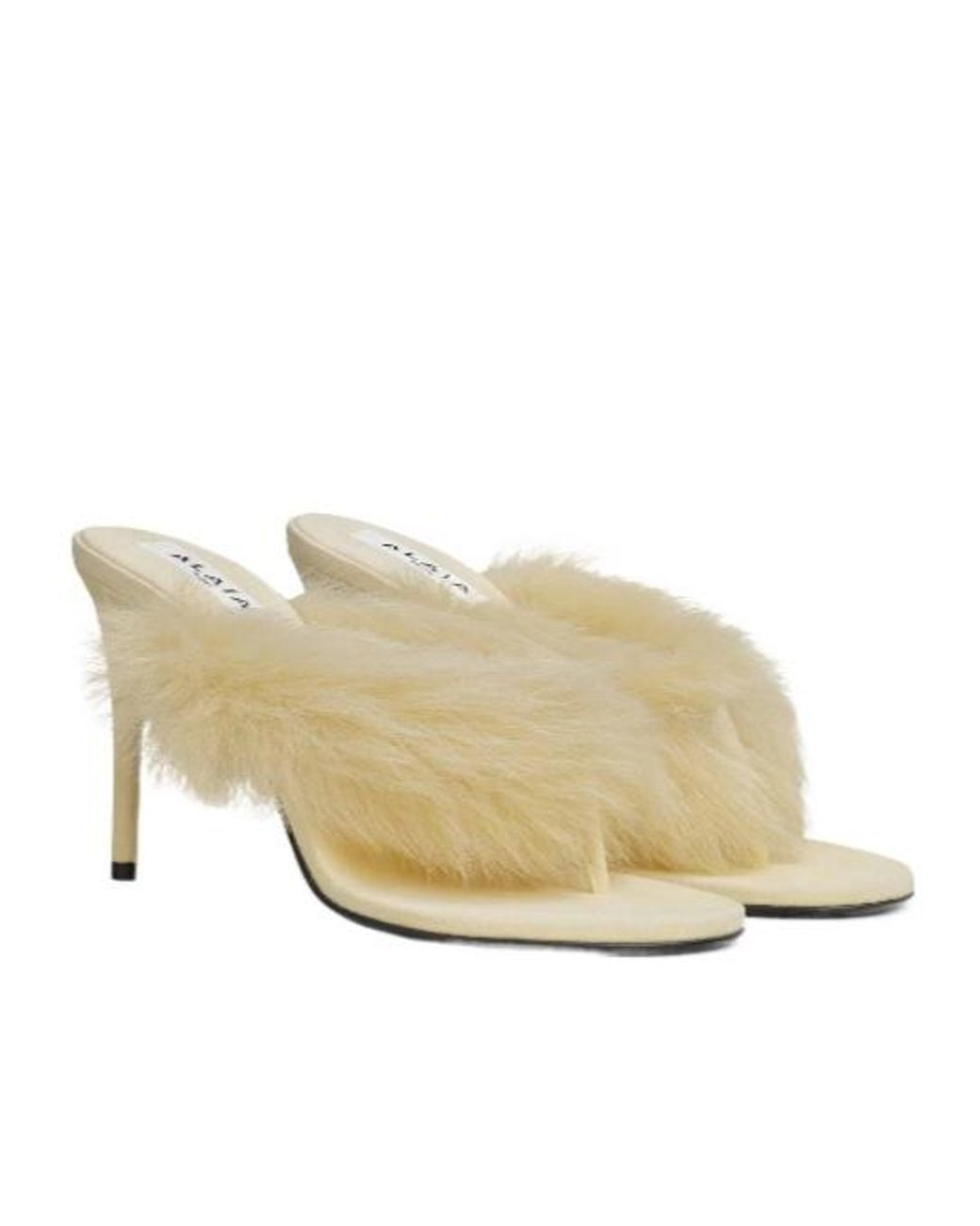 Alaïa Natural Alaïa Heeled Thong Mules