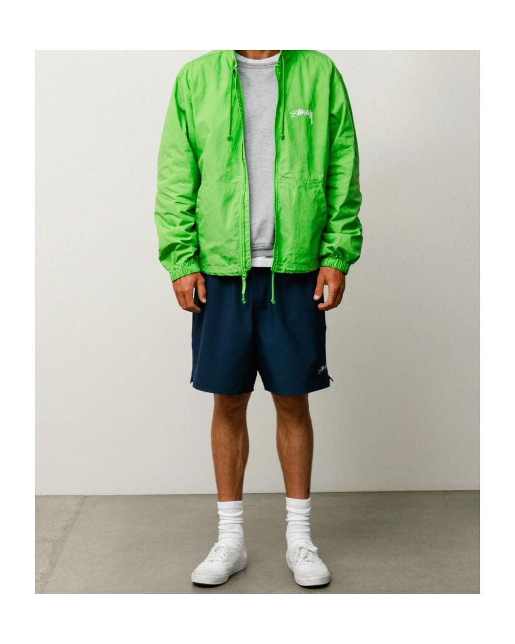 Stussy Green Long-Sleeve Casual Jacket for men