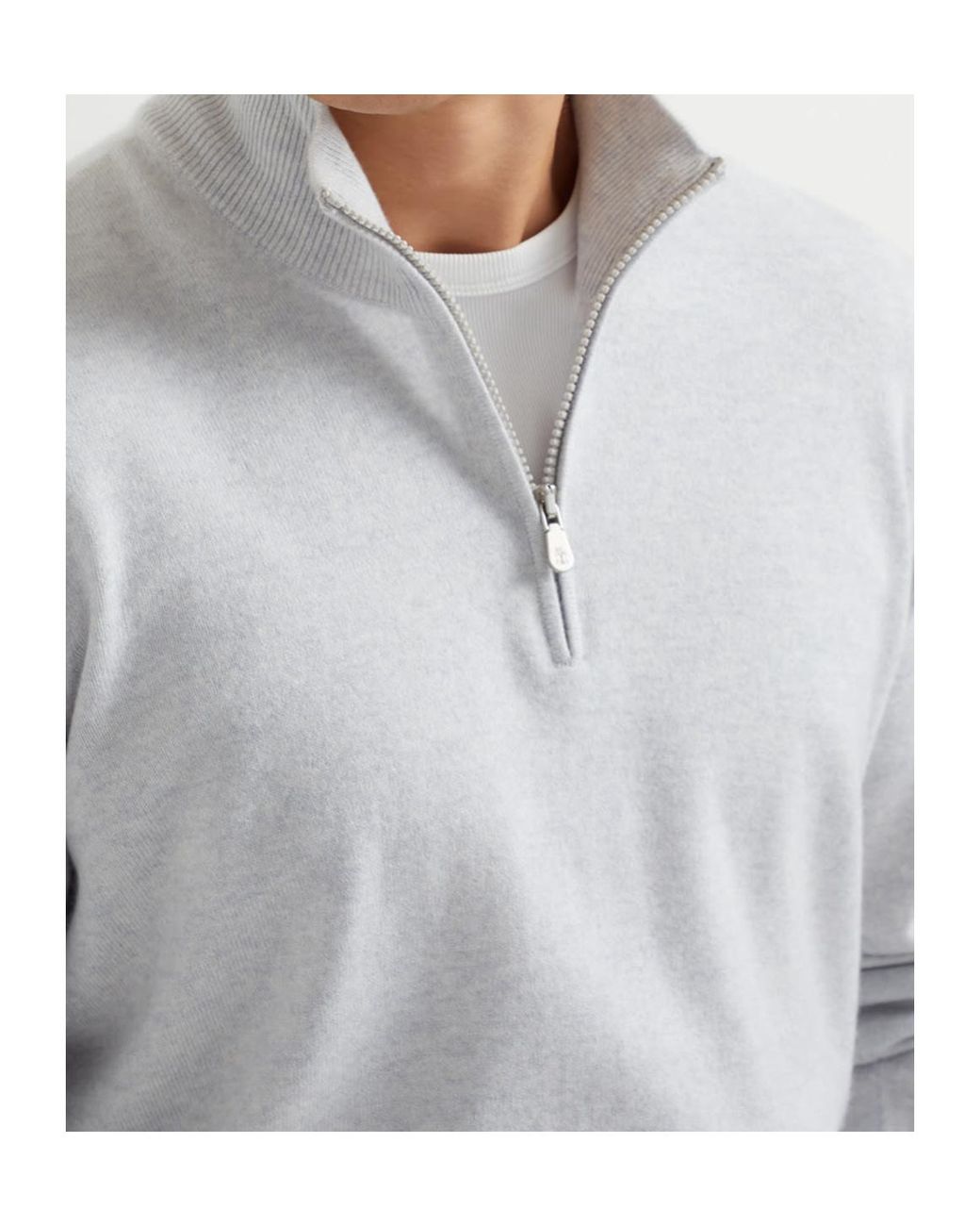 Brunello Cucinelli Gray Cashmere Sweater for men