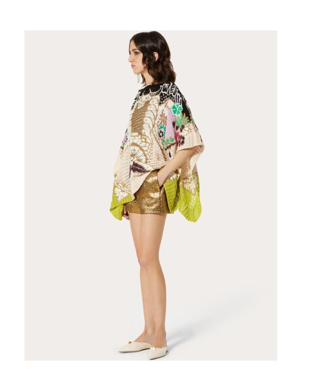 Valentino Natural Vgold Metallic Shorts