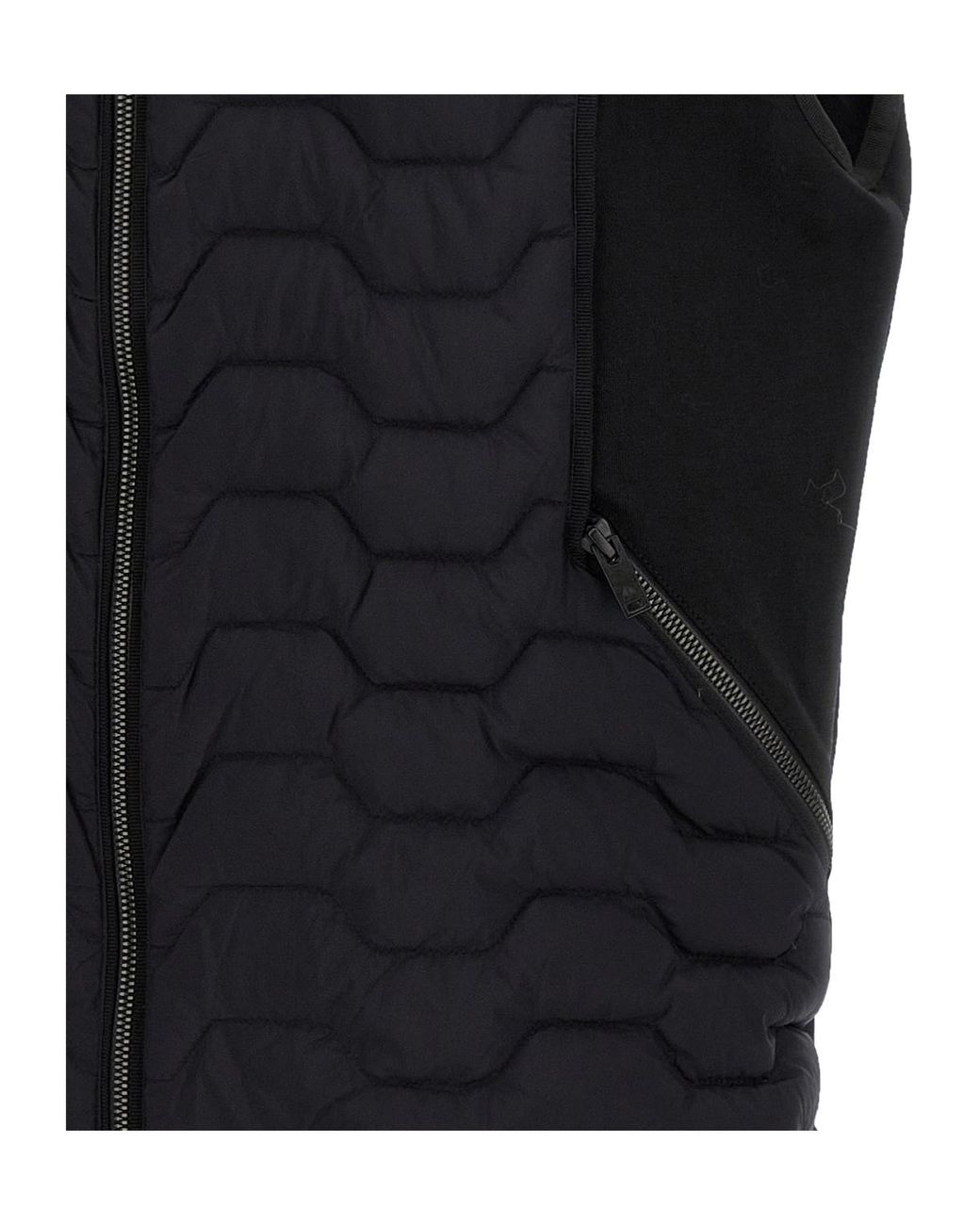 Moose Knuckles Black Granite Logo Plaque Vest for men