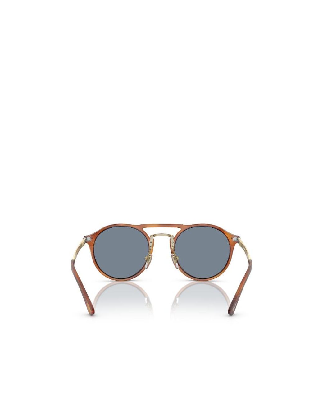 Persol Blue Round Frame Double-Bridge Sunglasses for men
