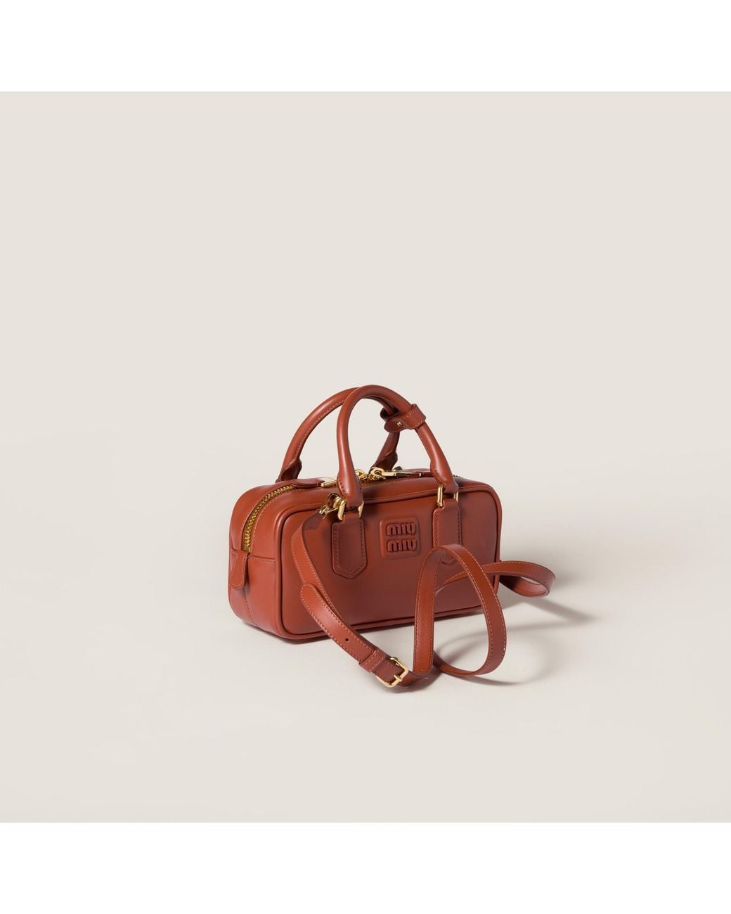 Miu Miu Brown Arcadie Zipped Tote Bag
