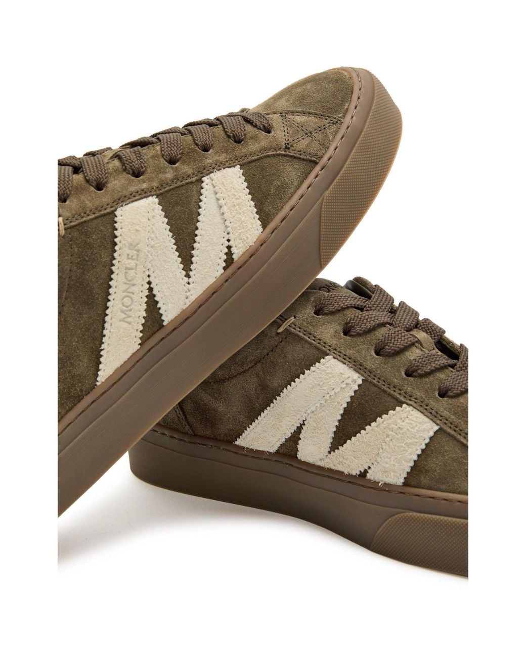Moncler Brown Suede Low-Top Trainers for men