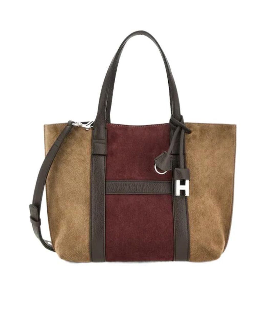Hogan Brown Script Small Tote Bag
