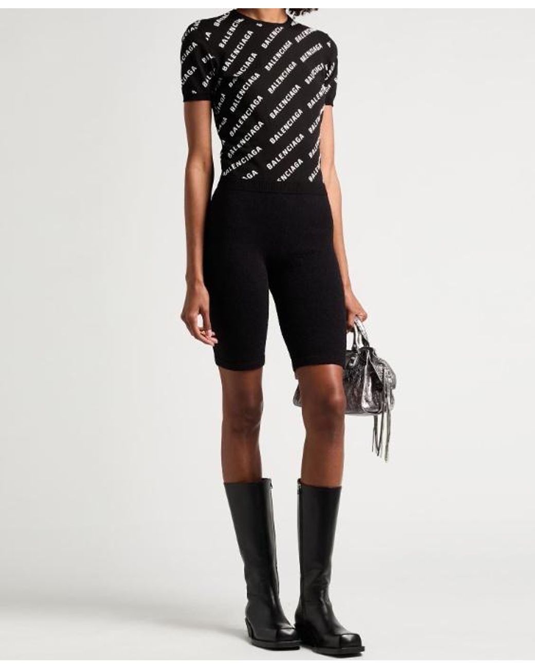 Balenciaga Black Short-Sleeved Sweater