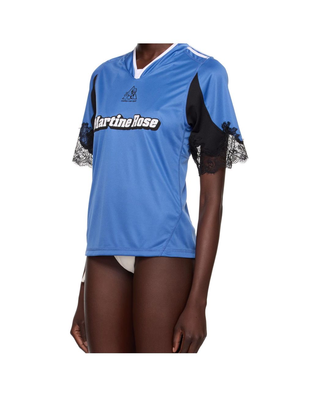 Martine Rose Lace Trim Football T-Shirt in Blue for Men | Lyst