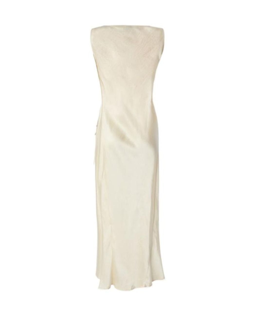 Pinko White Side Tie Satin Dress