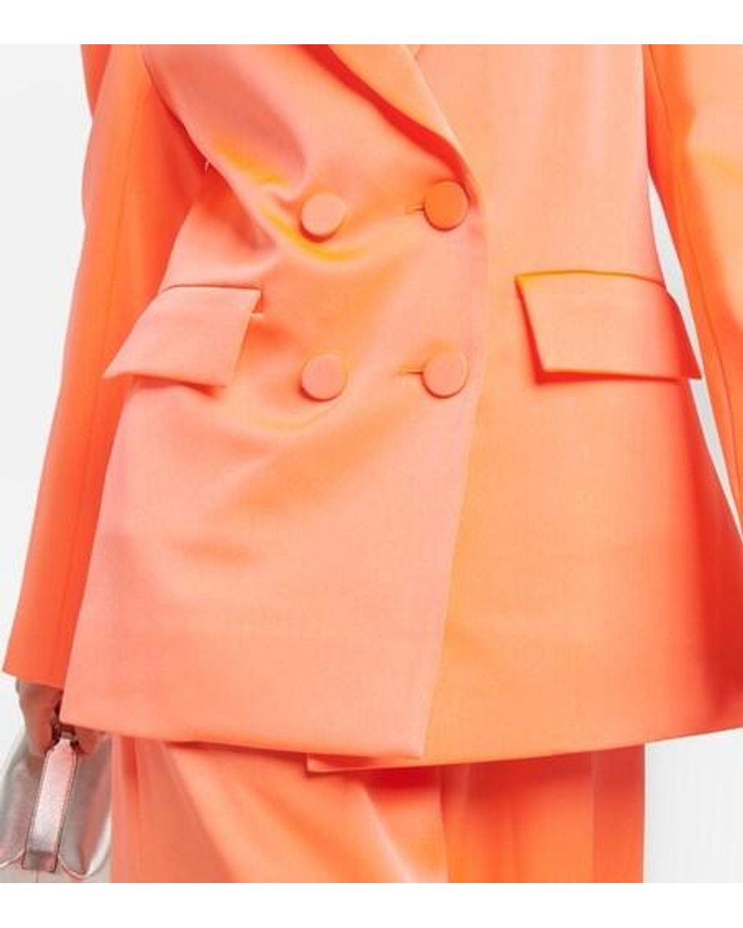 Alex Perry Orange Wells Crepe Satin Blazer