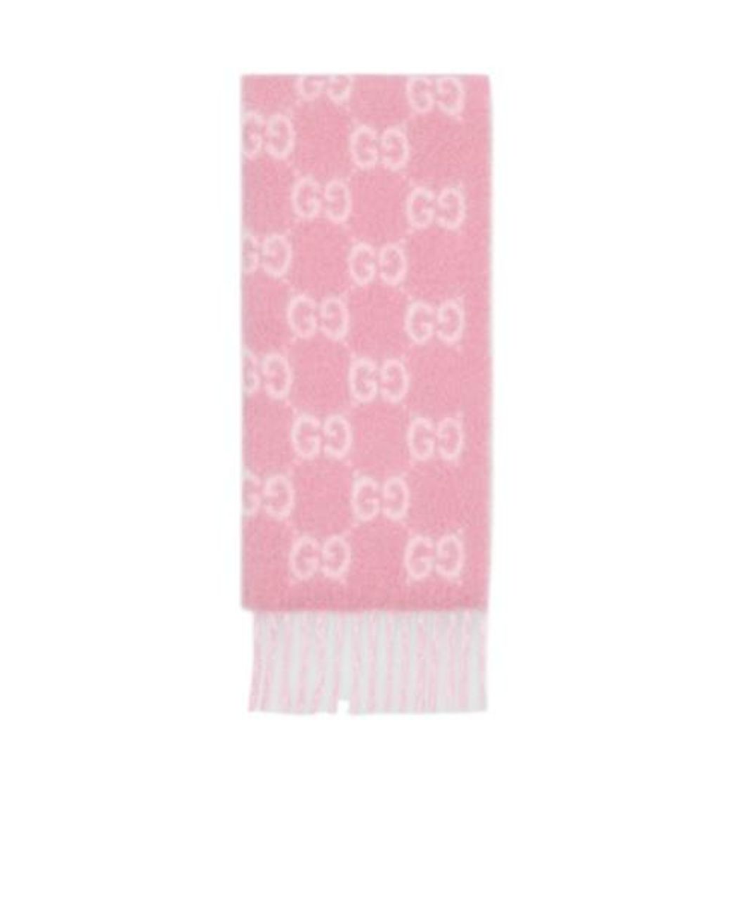 Gucci Pink Gg Alpaca Wool Blend Scarf