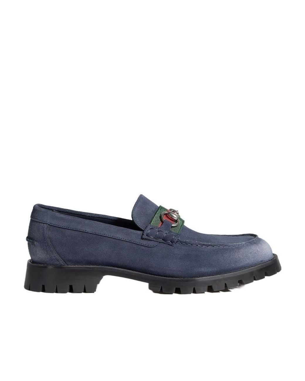 Gucci Blue Loafer With Horsebit And Lug Sole for men
