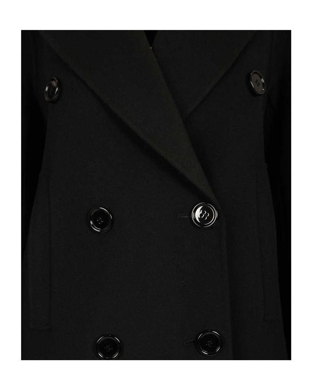 Max Mara Black 'S Custodi Double Breasted Coat